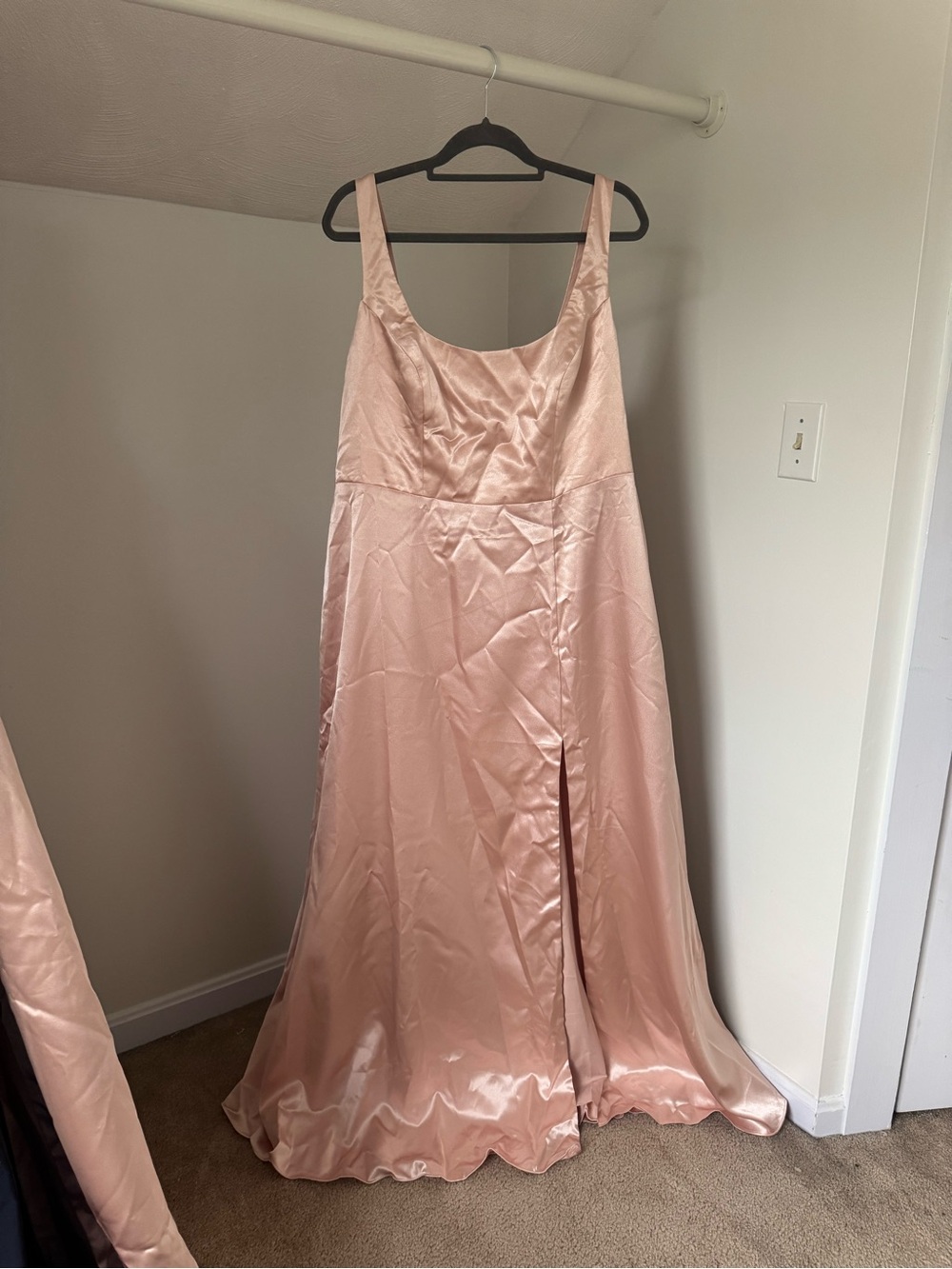 Azazie Rose Satin Scoop-Neck Prom Gown
